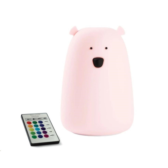Rabbit & Friends Dotyková lampička medvídek s ovládáním | růžová Rabbit & Friends Dotyková lampička medvídek s ovládáním | růžová