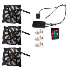 EUROCASE ventilátor RGB 120mm (spot Led), set 3ks + controller EUROCASE ventilátor RGB 120mm (spot Led), set 3ks + controller