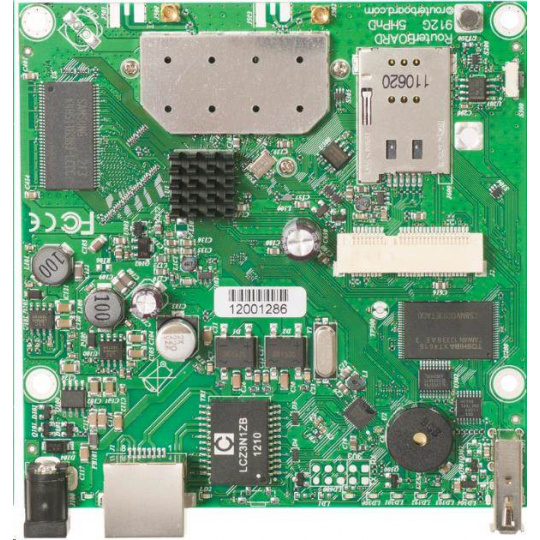 MikroTik RouterBOARD RB912UAG-2HPnD, 600MHz CPU, 64MB RAM, 1x LAN, integ. 2.4GHz Wi-Fi, vrátane. Licencia L4