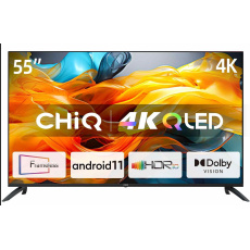 CHiQ U55QG7L TV 55", Ultra HD (4K), QLED, Smart, Android 11, HDR10, 3x HDMI, 2x USB CHiQ U55QG7L TV 55", Ultra HD (4K), QLED, Smart, Android 11, HDR10, 3x HDMI, 2x USB