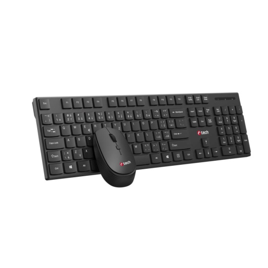BAZAR - C-TECH klávesnice s myší WLKMC-03, Bezdrátový set 2.4GHz, CZ, Černá, rozbaleno BAZAR - C-TECH klávesnice s myší WLKMC-03, Bezdrátový set 2.4GHz, CZ, Černá, rozbaleno