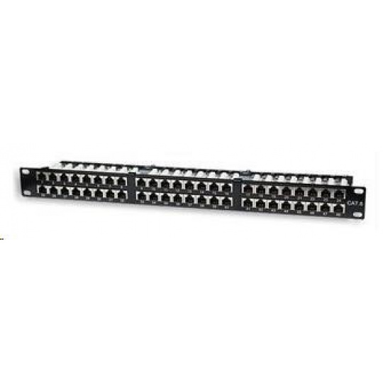 Patch panel Intellinet, 19", Cat5e, 48 portov, FTP, 1U, čierny