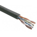 UTP kabel Elite, Cat5E, drát, dvojitý venkovní PE+PVC, černý, 305m, cívka