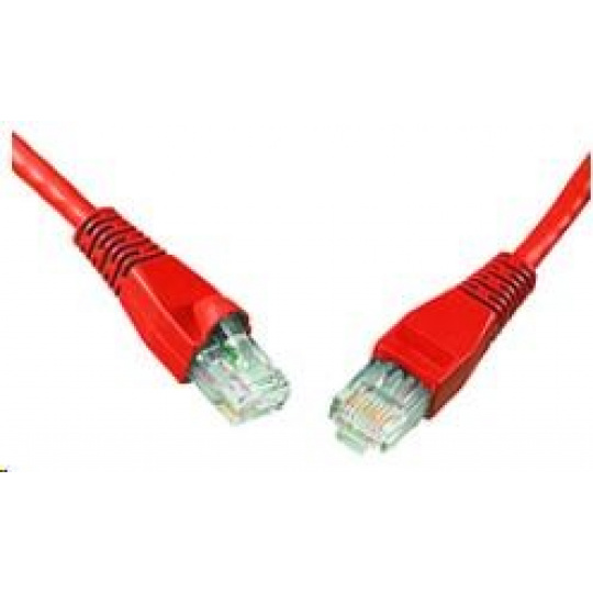 Solarix Patch kábel CAT6 UTP PVC 7 m červený odolný proti zachytávaniu C6-114RD-7MB
