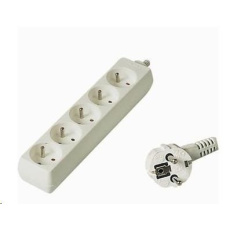 PREMIUMCORD Prodlužovací přívod 230V 10m, 6 zásuvek, bílá PREMIUMCORD Prodlužovací přívod 230V 10m, 6 zásuvek, bílá