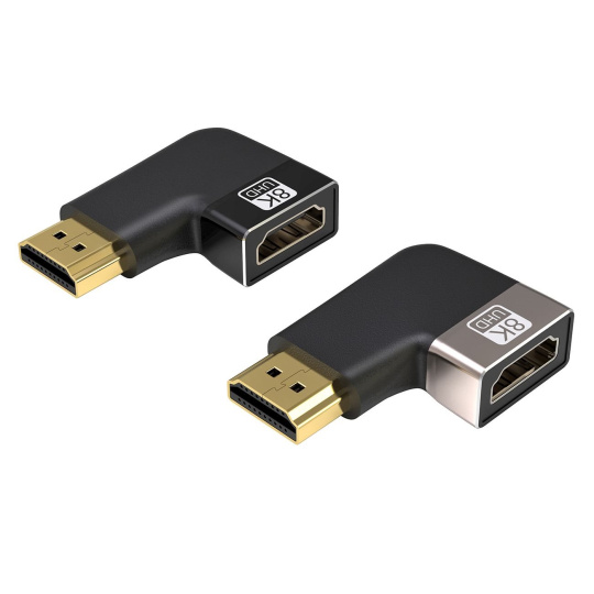 PREMIUMCORD Adaptér spojka 8K HDMI A - HDMI A, F/M, do úhlu 90° - levá