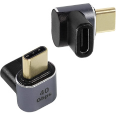 PremiumCord Adaptér USB-C na USB-C, USB 4.0, zahnutý 90° PremiumCord Adaptér USB-C na USB-C, USB 4.0, zahnutý 90°