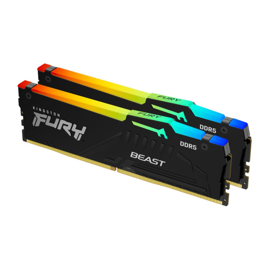 KINGSTON DIMM DDR5 64GB (Kit of 2) 6000MT/s CL30 Non-ECC FURY Beast RGB XMP, Černá