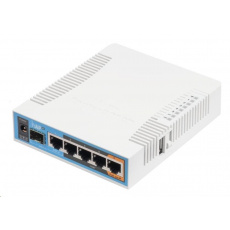 MikroTik hAP ac, 720MHz CPU, 128MB RAM, 5x LAN, 2.4+5GHz,Wi-Fi 802.11b/g/n/ac, SFP slot, vrátane. L4