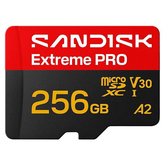 SanDisk micro SDXC Extreme PRO 256GB UHS-I U3 (250R/170W MB/s, UHS-I U3 V30) + adaptér