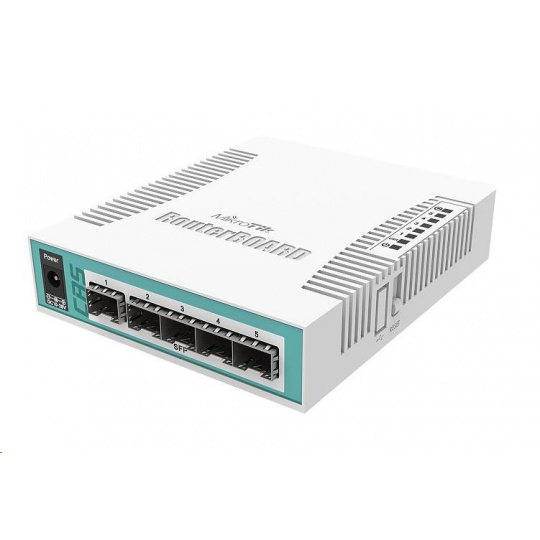 MikroTik Cloud Router Switch CRS106-1C-5S, 400MHz CPU, 128MB RAM,1xGLAN/SFP, 5xSFP slot, vrátane. Licencia L5