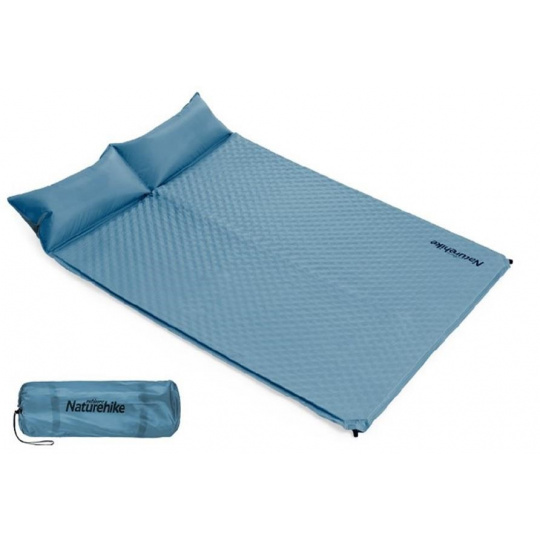 Naturehike dvojitá samonafukovací karimatka s nafukovacími polštáři 2300g - modrá