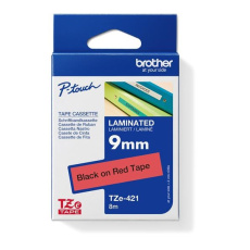 BROTHER TZE421 - TZ kazeta široká 9 mm, laminovaná TZE-421, červeno-čierne písmo BROTHER TZE421 - TZ kazeta široká 9 mm, laminovaná TZE-421, červeno-čierne písmo