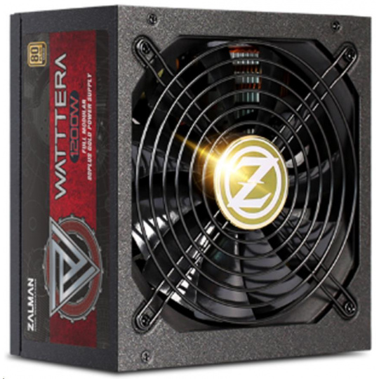 Napájací zdroj ZALMAN WATTTERA ZM1200-EBTII - 1200W 80+ Gold, 13,5cm ventilátor, modulárny