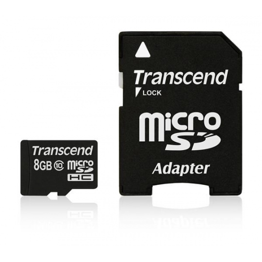 Karta TRANSCEND MicroSDHC 8 GB triedy 10 + adaptér