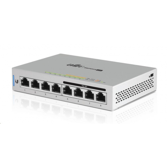 UBNT UniFi Switch US-8-60W [8xGigabit, 4 porty s PoE+ 60W 802.3af, neblokujúce 8Gbps]