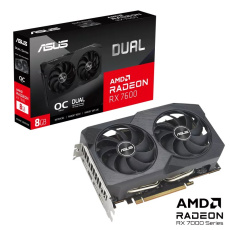 ASUS VGA AMD Radeon RX 7600 DUAL V2 OC 8G, 8G GDDR6, 3xDP, 1xHDMI