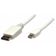 MANHATTAN kábel Mini DisplayPort Male na DisplayPort Male, 2 m, biely