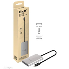 Club3D Adaptér Thunderbolt 3 na 2x HDMI 2.0 4K60Hz UHD Club3D Adaptér Thunderbolt 3 na 2x HDMI 2.0 4K60Hz UHD