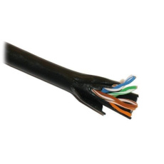 UTP kabel Elite, Cat5E, drát, dvojitý venkovní PE+PE, černý, 305m, cívka