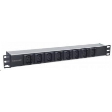 Intellinet PDU distribučný panel, 8x zásuvka C13, 1U rack, 2m odpojiteľný kábel, ochrana proti pádu