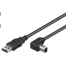 Kábel USB PREMIUMCORD 2.0 Kábel A-B 3 m - ohnutý konektor B 90° Kábel USB PREMIUMCORD 2.0 Kábel A-B 3 m - ohnutý konektor B 90°