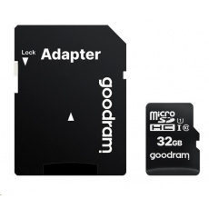 Karta GOODRAM MicroSDHC 32GB M1AA, UHS-I Class 10, U1 + adaptér Karta GOODRAM MicroSDHC 32GB M1AA, UHS-I Class 10, U1 + adaptér