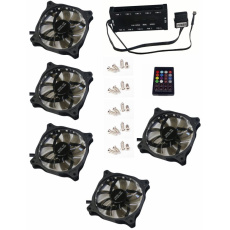 EUROCASE ventilátor RGB 120mm (FullControl spot Led), set 5ks + controller EUROCASE ventilátor RGB 120mm (FullControl spot Led), set 5ks + controller