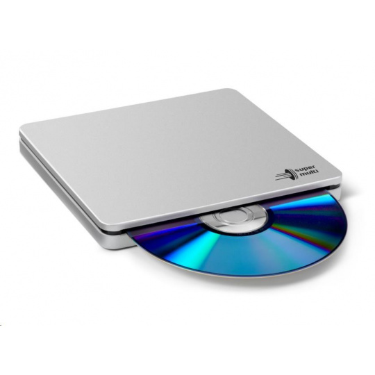 HITACHI LG - Externý DVD-W/CD-RW/DVD±R/±RW/RAM/M-DISC GP70NS50, Blade Ultra Slim, strieborný, krabica+SW