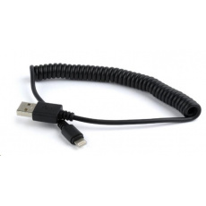GEMBIRD kábel CABLEXPERT USB A samec/svetelný samec, 1,5 m, čierny, krútený GEMBIRD kábel CABLEXPERT USB A samec/svetelný samec, 1,5 m, čierny, krútený