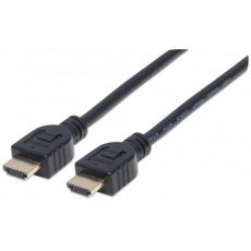 MANHATTAN Nástenný vysokorýchlostný kábel CL3 HDMI s Ethernetom, HEC, ARC, 3D, 4K, tienený, 2 m, čierny
