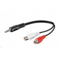 PREMIUMCORD Audio kábel 3,5 mm Jack - 2x Cinch 20 cm (M/F, stereo) PREMIUMCORD Audio kábel 3,5 mm Jack - 2x Cinch 20 cm (M/F, stereo)