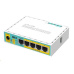 MikroTik RouterBOARD hEX PoE Lite, 650MHz CPU, 64MB RAM, 5x LAN, USB, PoE, 1x USB, vrátane. Licencia L4