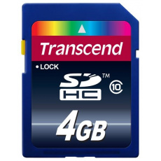 TRANSCEND SDHC Premium 4GB, trieda 10 TRANSCEND SDHC Premium 4GB, trieda 10