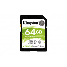 Kingston 64GB SecureDigital Canvas Select Plus (SDXC) 100R Class 10 UHS-I