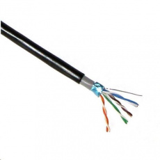 FTP kabel Elite, Cat5E, drát, dvojitý venkovní PE+PVC, černý, 305m, cívka FTP kabel Elite, Cat5E, drát, dvojitý venkovní PE+PVC, černý, 305m, cívka