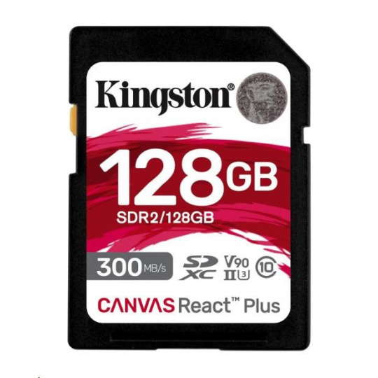 Kingston 128GB Canvas React Plus SDXC UHS-II 300R/260W U3 V90 pre Full HD/4K/8K