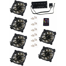 EUROCASE ventilátor RGB 120mm (FullControl spot Led), set 6ks + controller EUROCASE ventilátor RGB 120mm (FullControl spot Led), set 6ks + controller