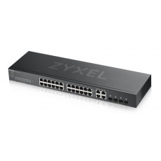 Zyxel GS1920-24V2 28-portový gigabitový WebManaged Switch, 24x gigabitový RJ45, 4x gigabitový RJ45/SFP, bez ventilátora