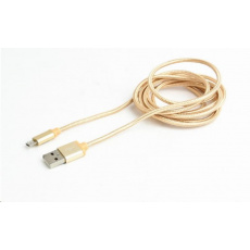 GEMBIRD Kábel CABLEXPERT USB A samec/Micro B samec 2.0, 1,8 m, opletené, zlaté, blister GEMBIRD Kábel CABLEXPERT USB A samec/Micro B samec 2.0, 1,8 m, opletené, zlaté, blister