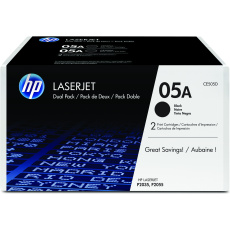 HP 05A Black LJ Toner Cart, 2-pack, CE505D (2,300 / 2,300 pages) HP 05A Black LJ Toner Cart, 2-pack, CE505D (2,300 / 2,300 pages)