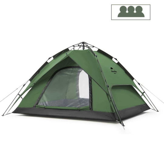 Naturehike rychlostavitelný automatický stan 3600g zelený - 3 osoby