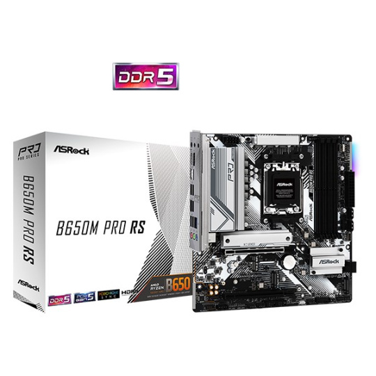 ASRock MB Sc AM5 B650M PRO RS, AMD B650, 4xDDR5, 1xDP, 1xHDMI, mATX