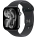 Apple Watch Series 11 GPS + Cellular 42mm Jet Black Aluminium Case with Black Sport Band - M/L