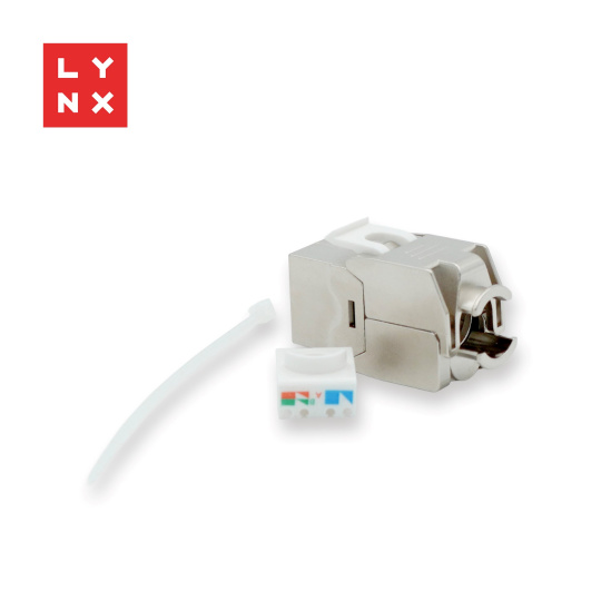 LYNX keystone, STP Cat6a, samozařezávací, stříbrný LYNX keystone, STP Cat6a, samozařezávací, stříbrný