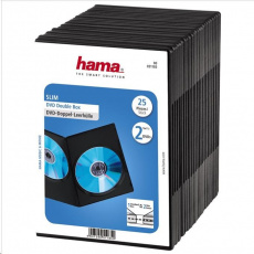 Hama DVD slimbox dvojitý, 25 ks, čierny