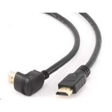 GEMBIRD HDMI kábel na HDMI 3 m, 90° konektor (v1.4, M/M, pozlátené kontakty, šikmé, tienené)