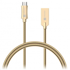 CONNECT IT Wirez Steel Knight Micro USB - USB, zlatá metalíza, 1 m